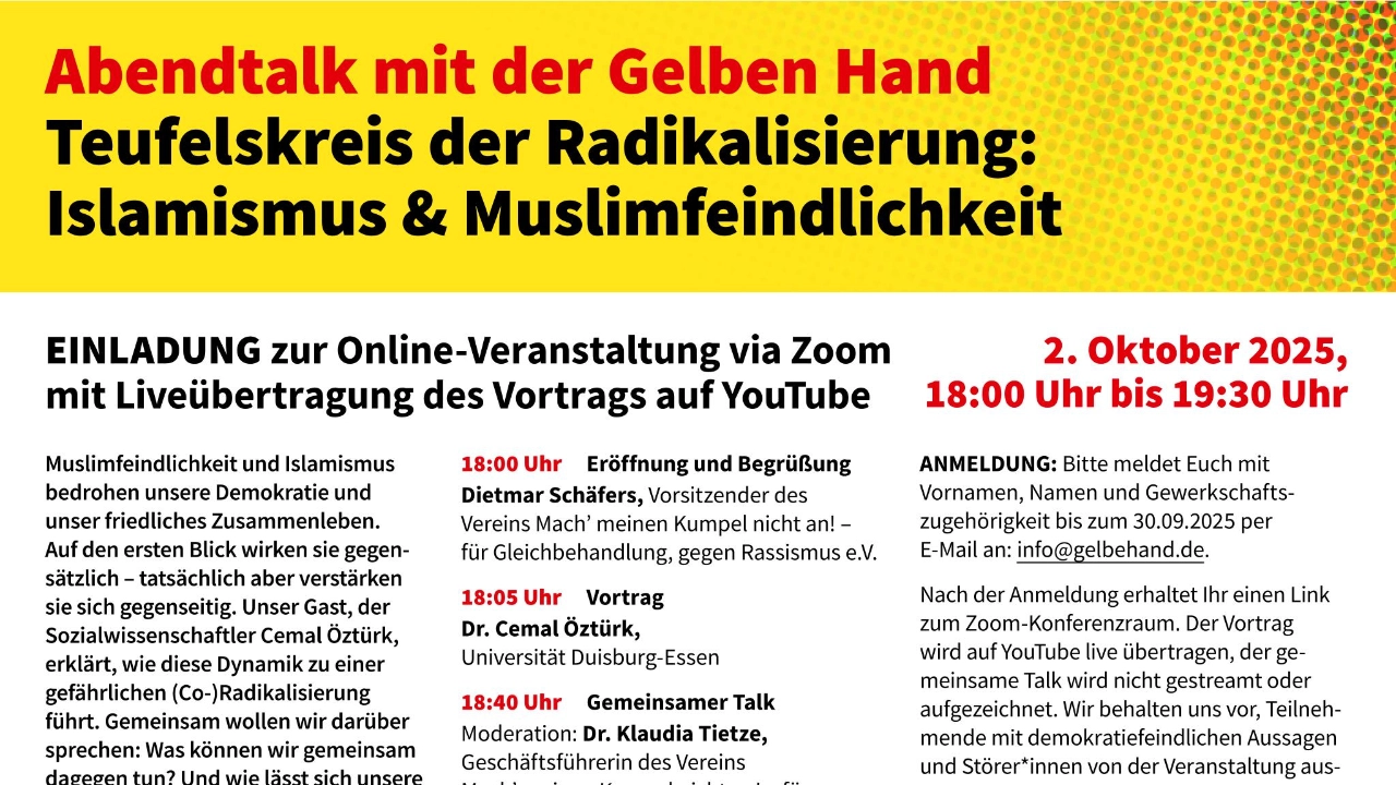 Einladung Gelbe Hand