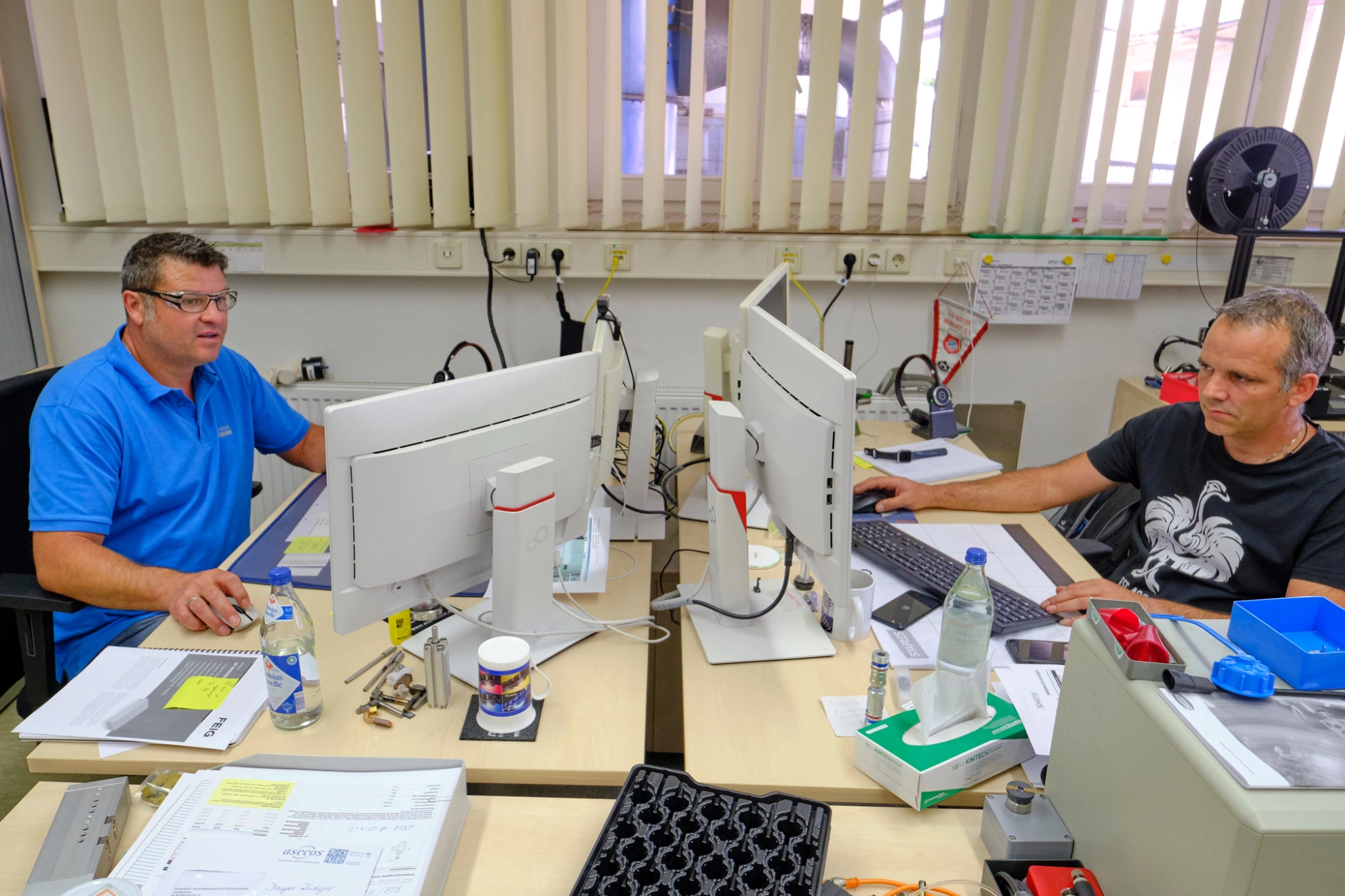 Das Büro von Rüdiger Dangel und Bernd Gschwind bei Osram in Herbrechtingen