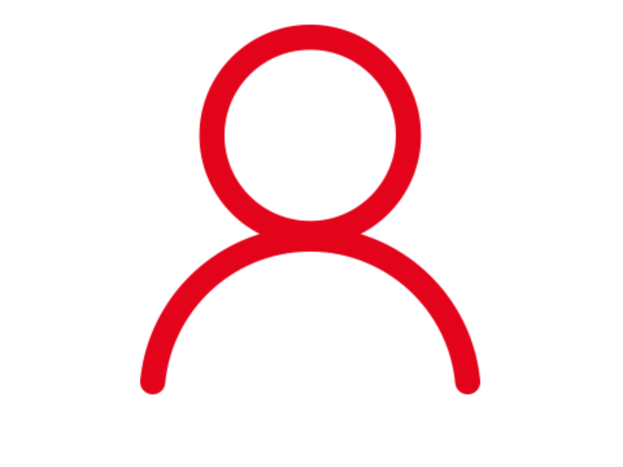 Kontakt Icon rot. Für den Fall, dass kein Bild der Person eingestellt werden soll oder kann.