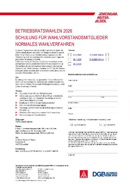 Ausschreibung normales Wahlverfahren alle Termine