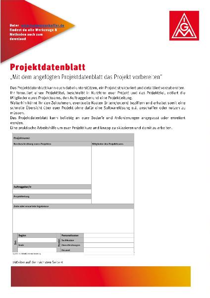 Projektdatenblatt