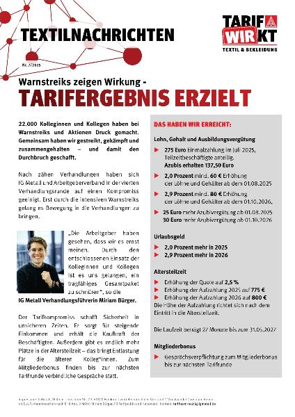 Tarifergebnis 2025